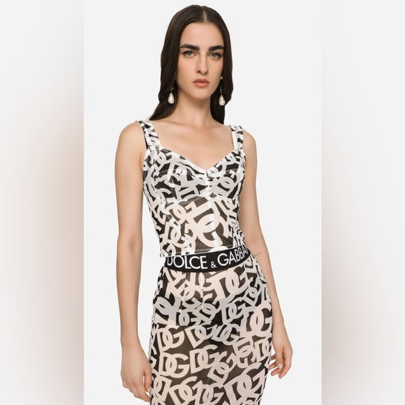 Dolce & Gabbana Tops - Dolce & Gabbana Black and White Logo Tank Top